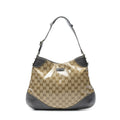 Gucci Zip Beige Brown Crystal Canvas Shoulder