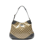 Gucci Zip Beige Brown Crystal Canvas Shoulder