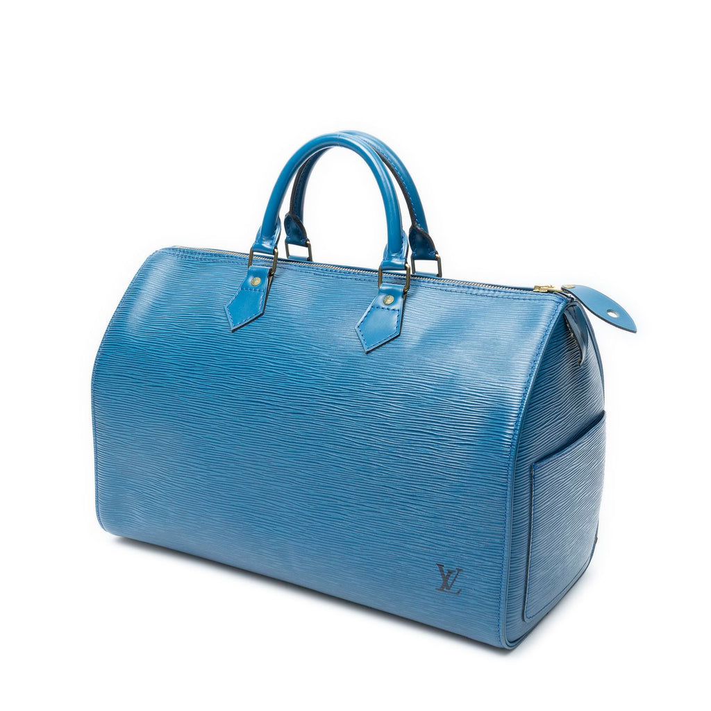 Louis Vuitton Speedy Blue Epi Handbag — view 2