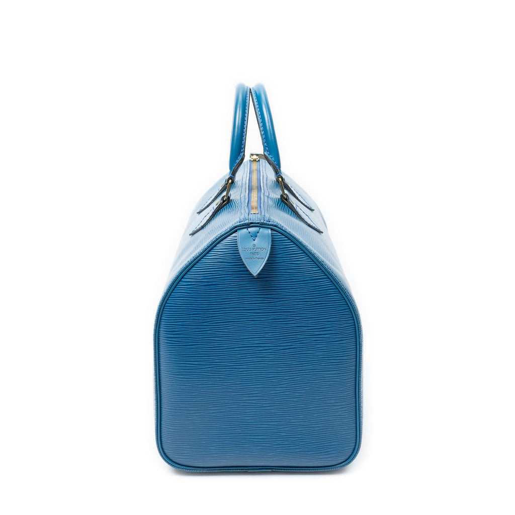 Louis Vuitton Speedy Blue Epi Handbag — view 4