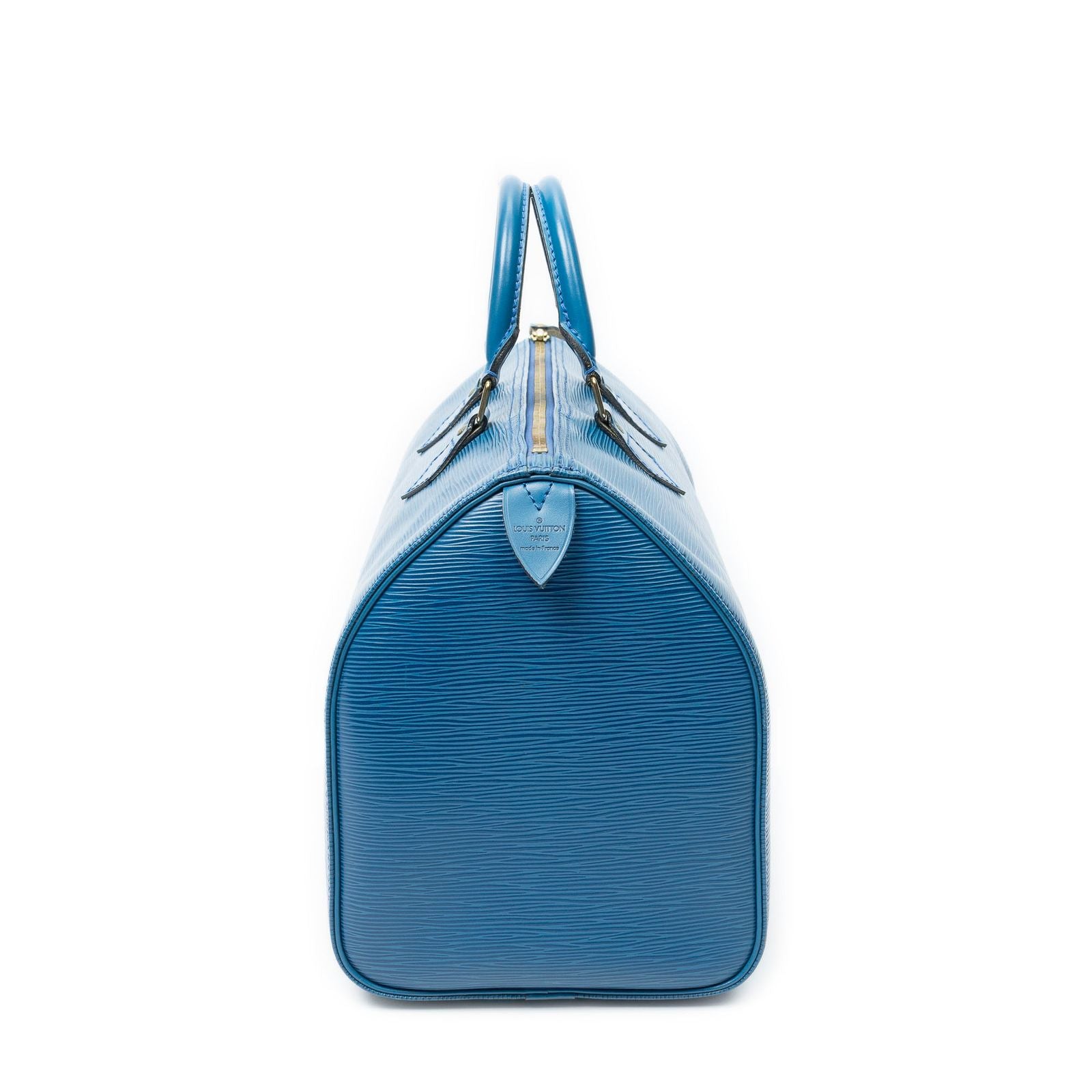 Louis Vuitton Speedy Blue Epi Handbag — view 4