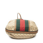 Gucci Web Rania Drawstring Hobo Tan Beige GG Canvas — view 6