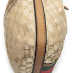 Gucci Web Rania Drawstring Hobo Tan Beige GG Canvas — view 7