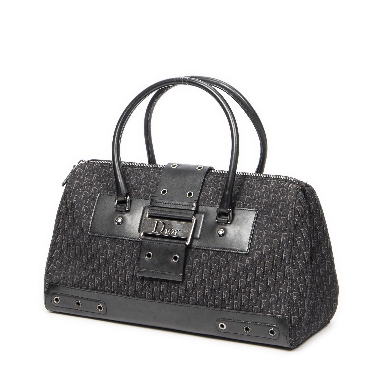 Dior Street Chic Top Handle Black Trotter Canvas — view 2