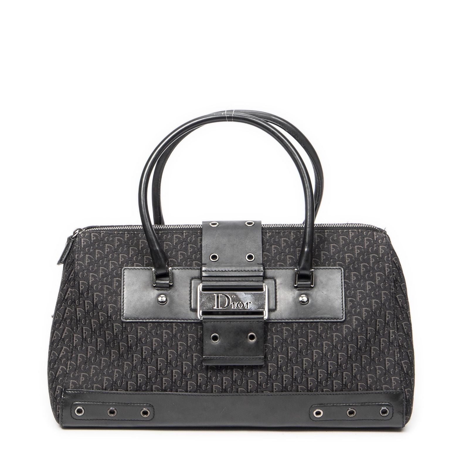 Dior Street Chic Top Handle Black Trotter Canvas