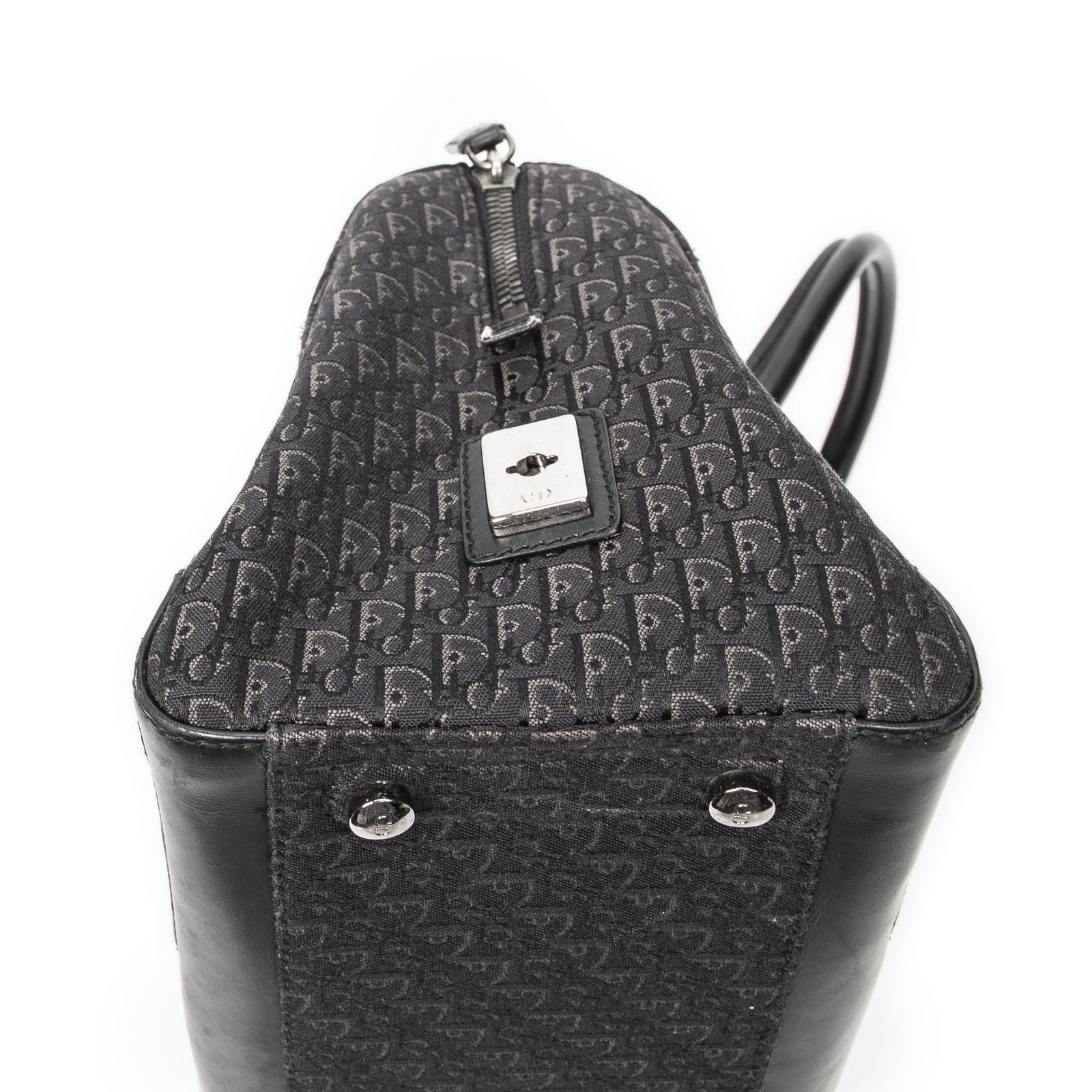 Dior Street Chic Top Handle Black Trotter Canvas — view 7