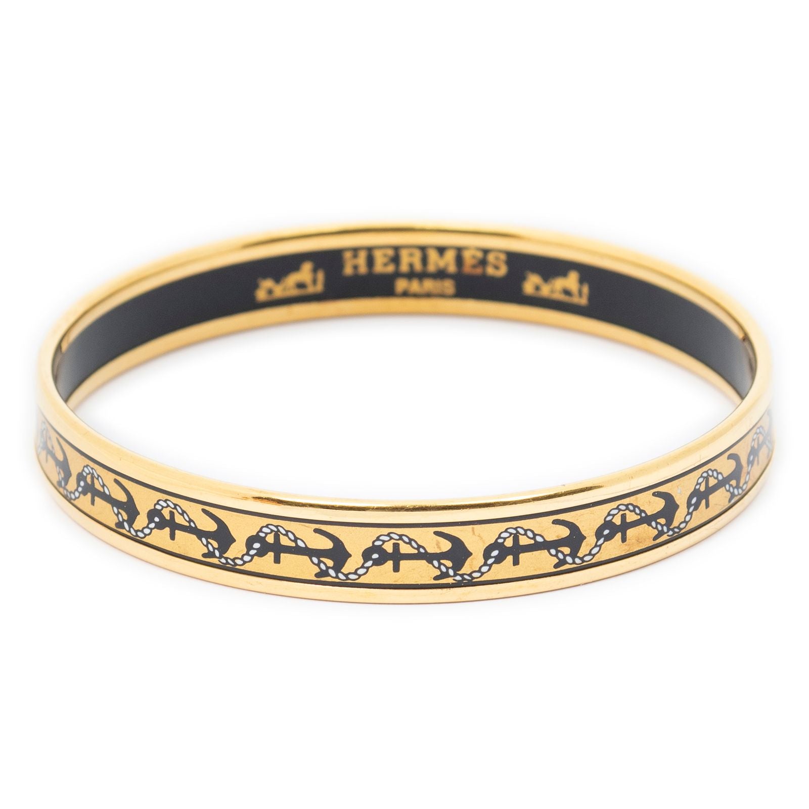 Hermes Enamel Bangle Anchor Motifa Bracelet — view 2