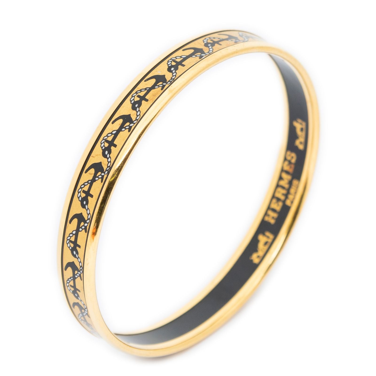 Hermes Enamel Bangle Anchor Motifa Bracelet