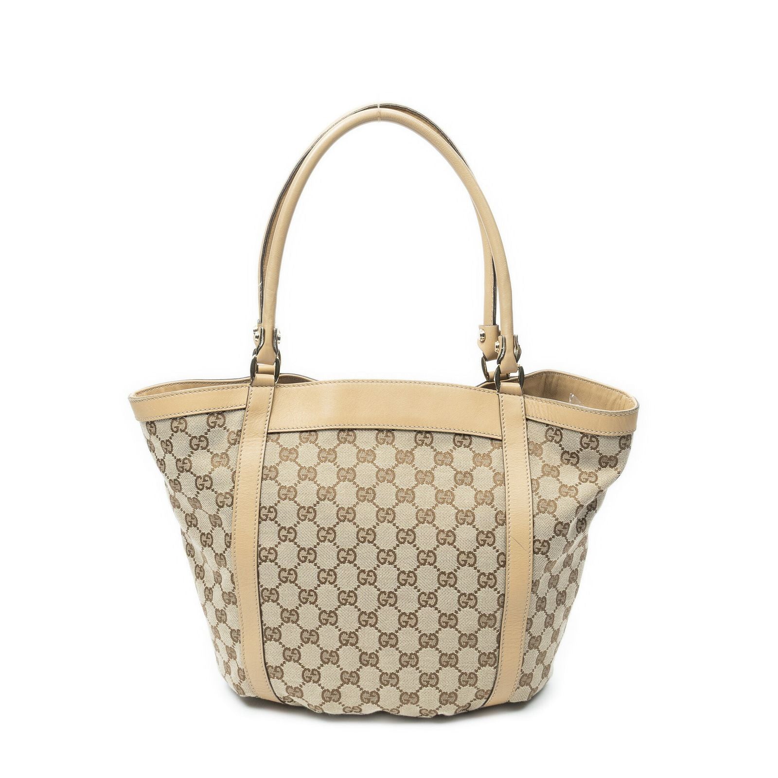 Gucci Medium D Ring Bucket Tote Beige Tan GG Canvas — view 5