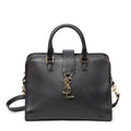 Saint Laurent Monogram Cabas Black Calfskin Leather Tote