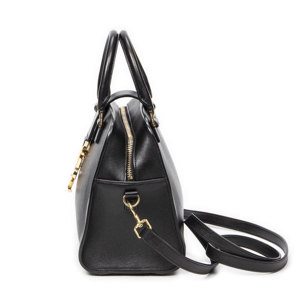 Saint Laurent Monogram Cabas Black Calfskin Leather Tote — view 3