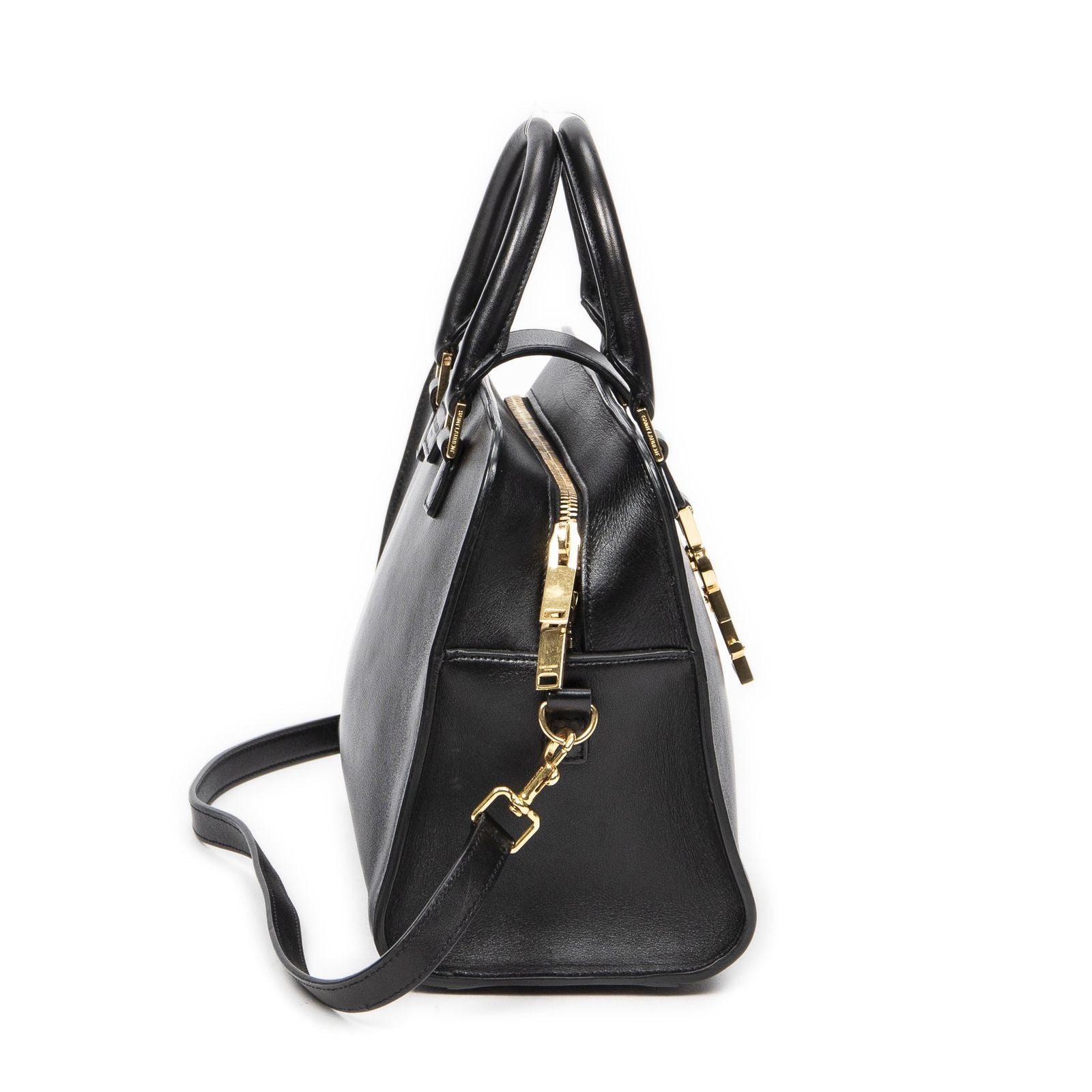 Saint Laurent Monogram Cabas Black Calfskin Leather Tote — view 4