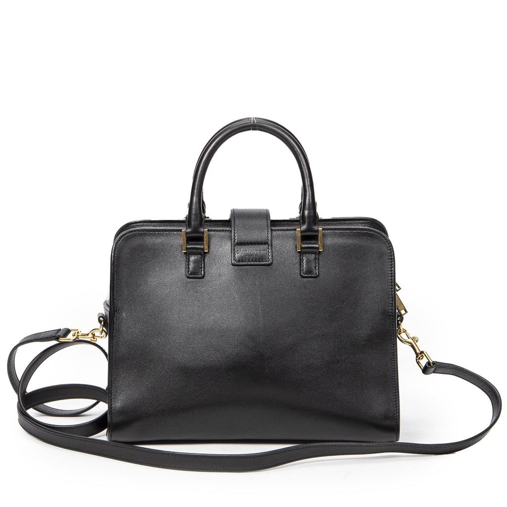 Saint Laurent Monogram Cabas Black Calfskin Leather Tote — view 5