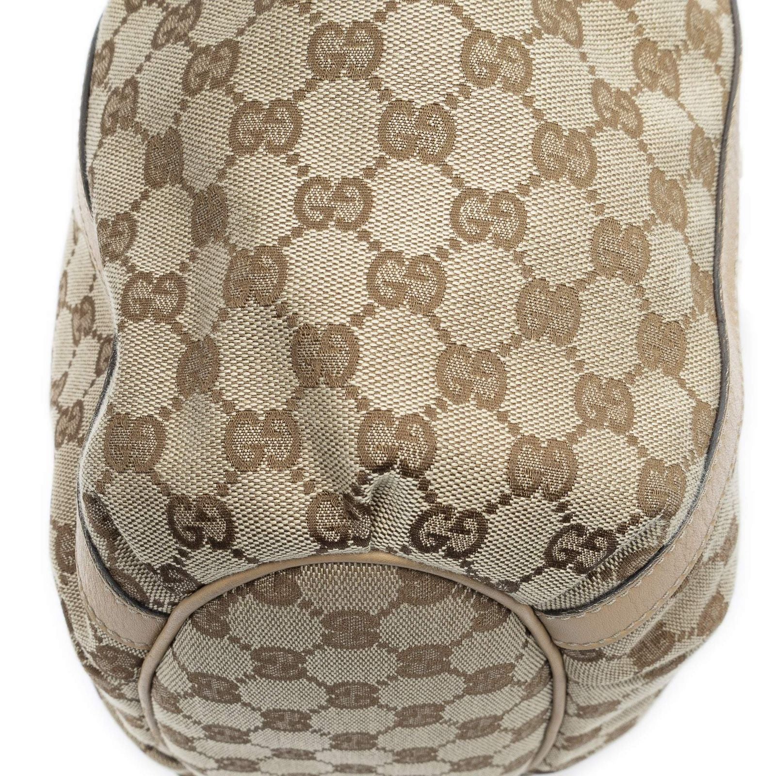 Gucci Medium D Ring Bucket Tote Beige Tan GG Canvas — view 7