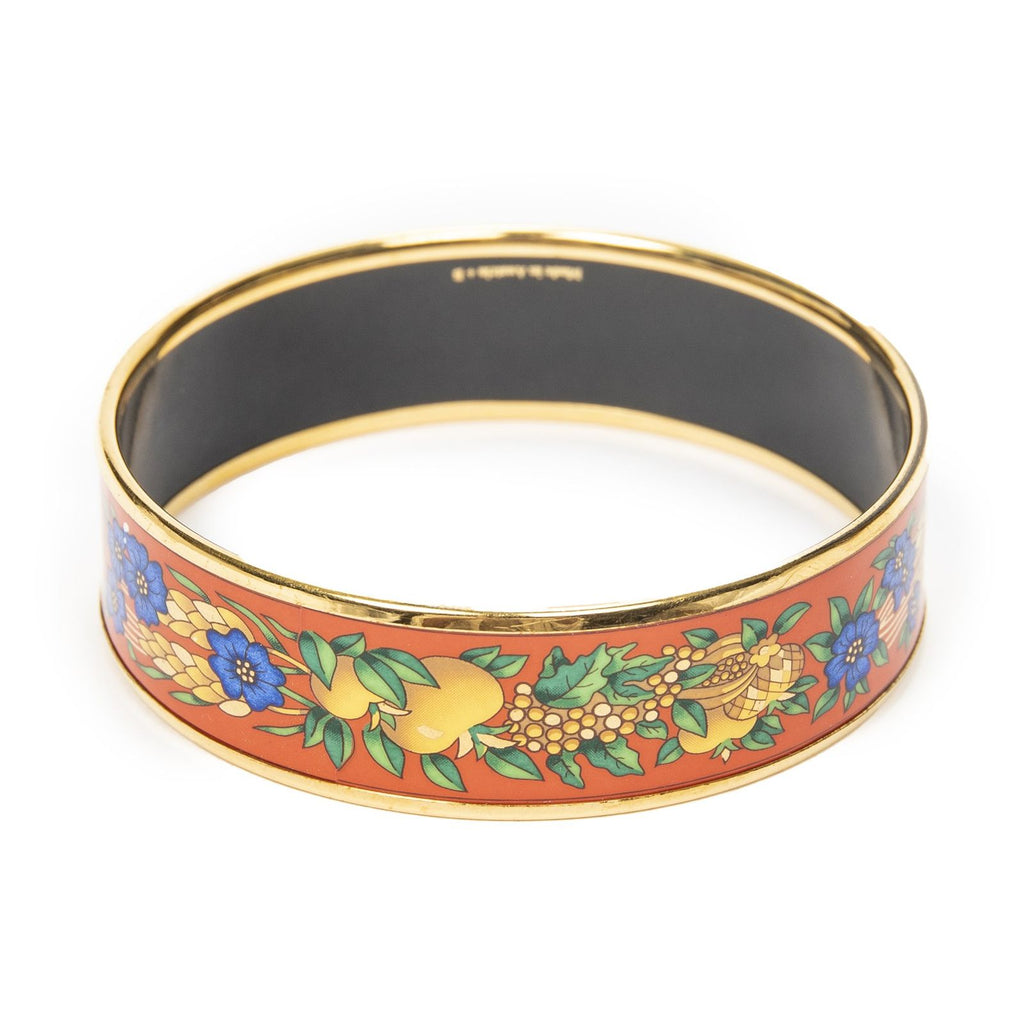 Hermes Enamel Bangle Orange Plating Bracelet — view 3