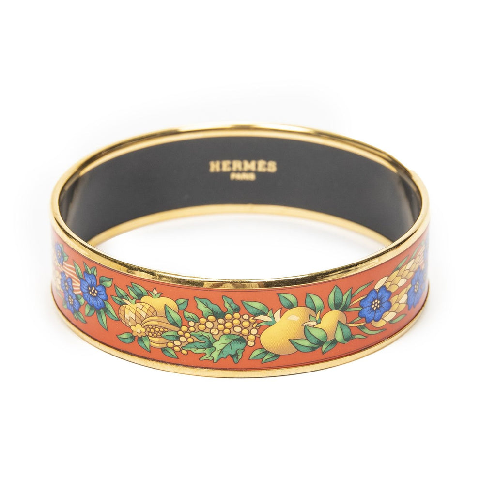 Hermes Enamel Bangle Orange Plating Bracelet — view 2