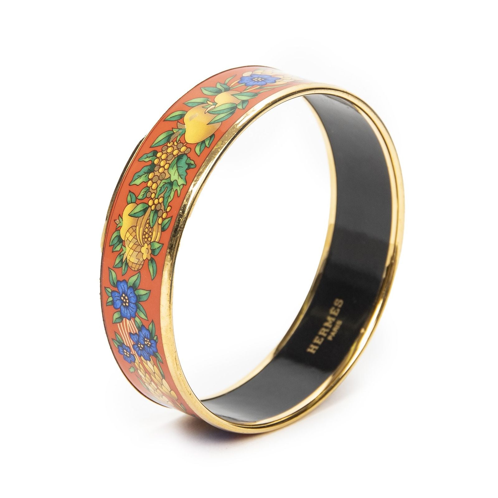 Hermes Enamel Bangle Orange Plating Bracelet