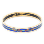 Hermes Enamel Bangle Blue Green Motif Bracelet — view 2