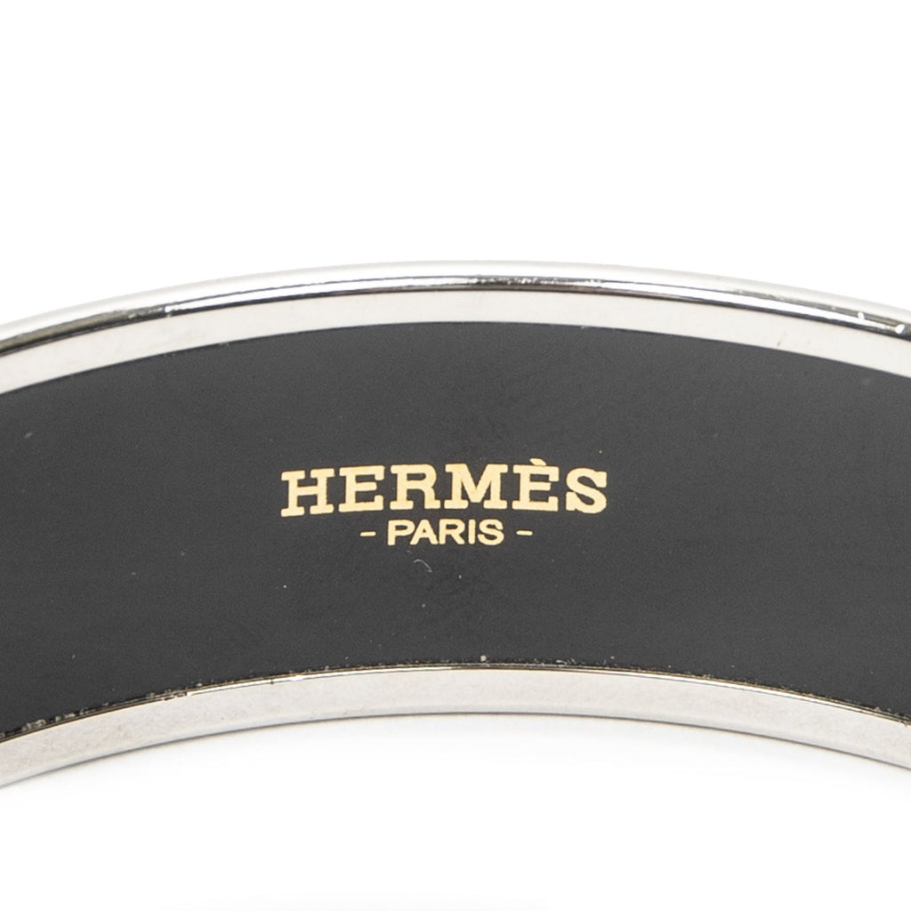 Hermes Enamel Bangle Light Blue Silver Plating Bracelet — view 4
