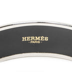 Hermes Enamel Bangle Light Blue Silver Plating Bracelet — view 4