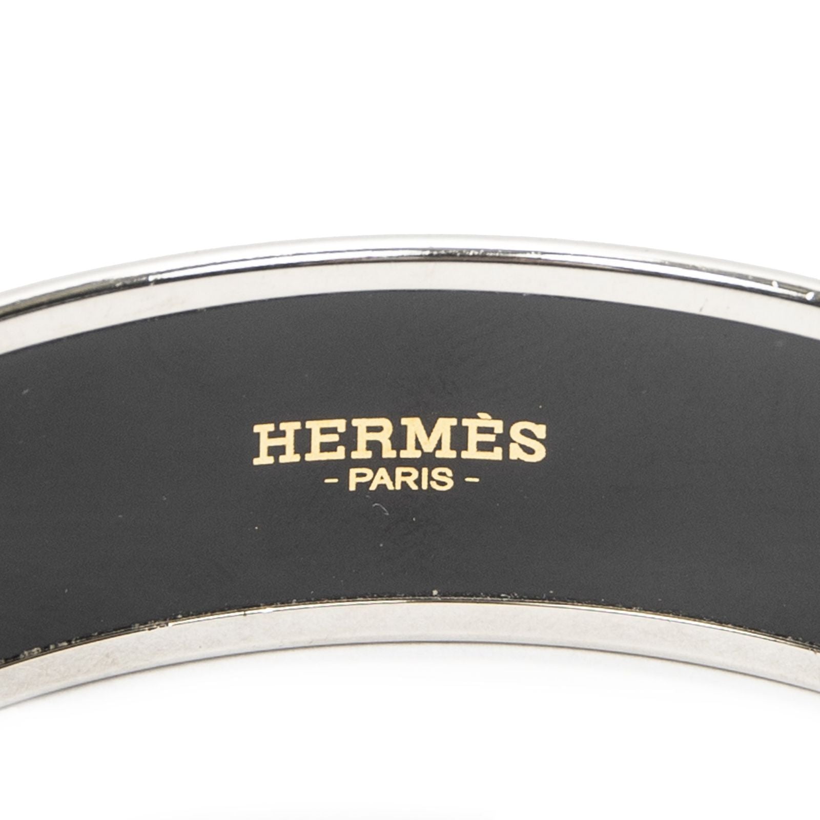 Hermes Enamel Bangle Light Blue Silver Plating Bracelet — view 4