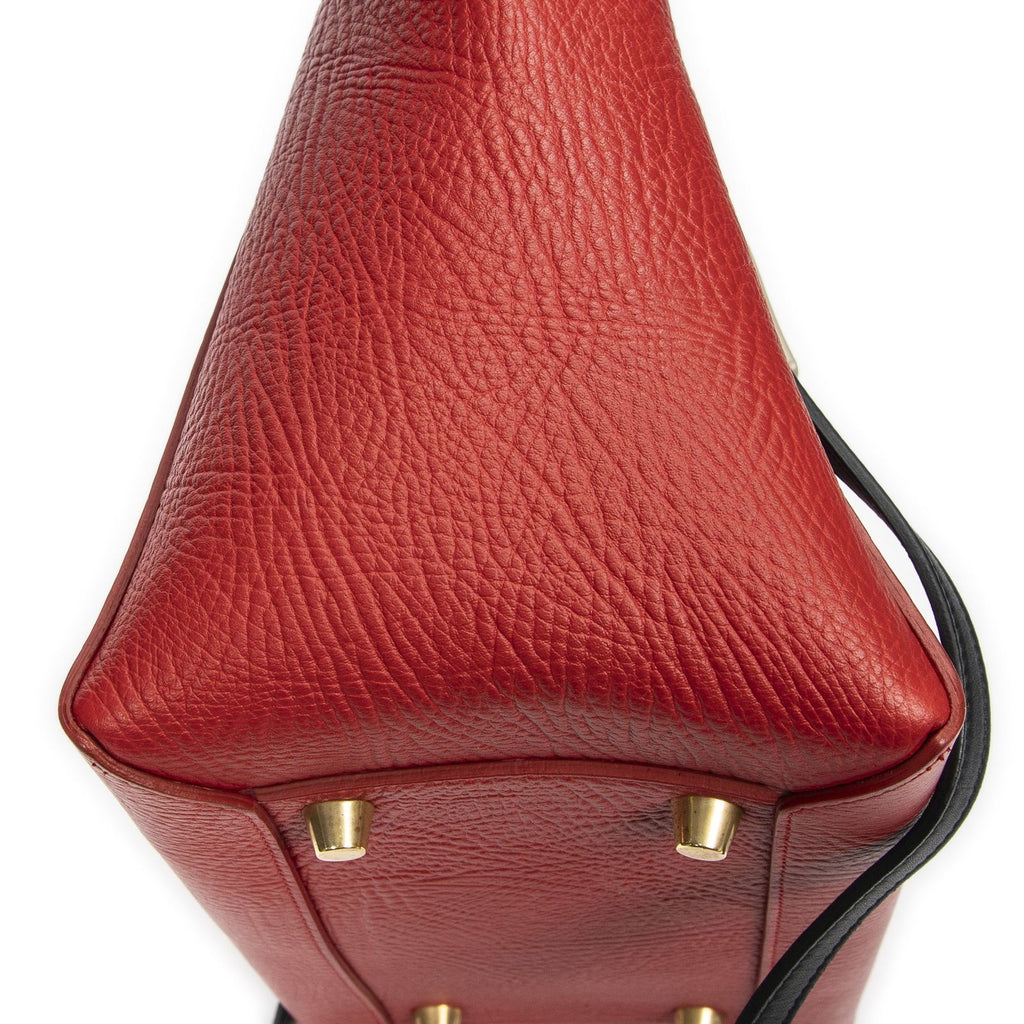 Celine Mini Tricolor Belt Bag Red Black Ivory Grain Calf Leather — view 7
