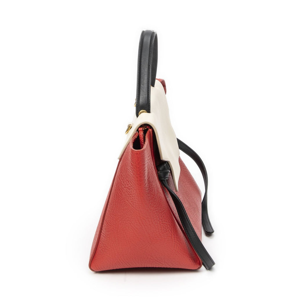 Celine Mini Tricolor Belt Bag Red Black Ivory Grain Calf Leather — view 4