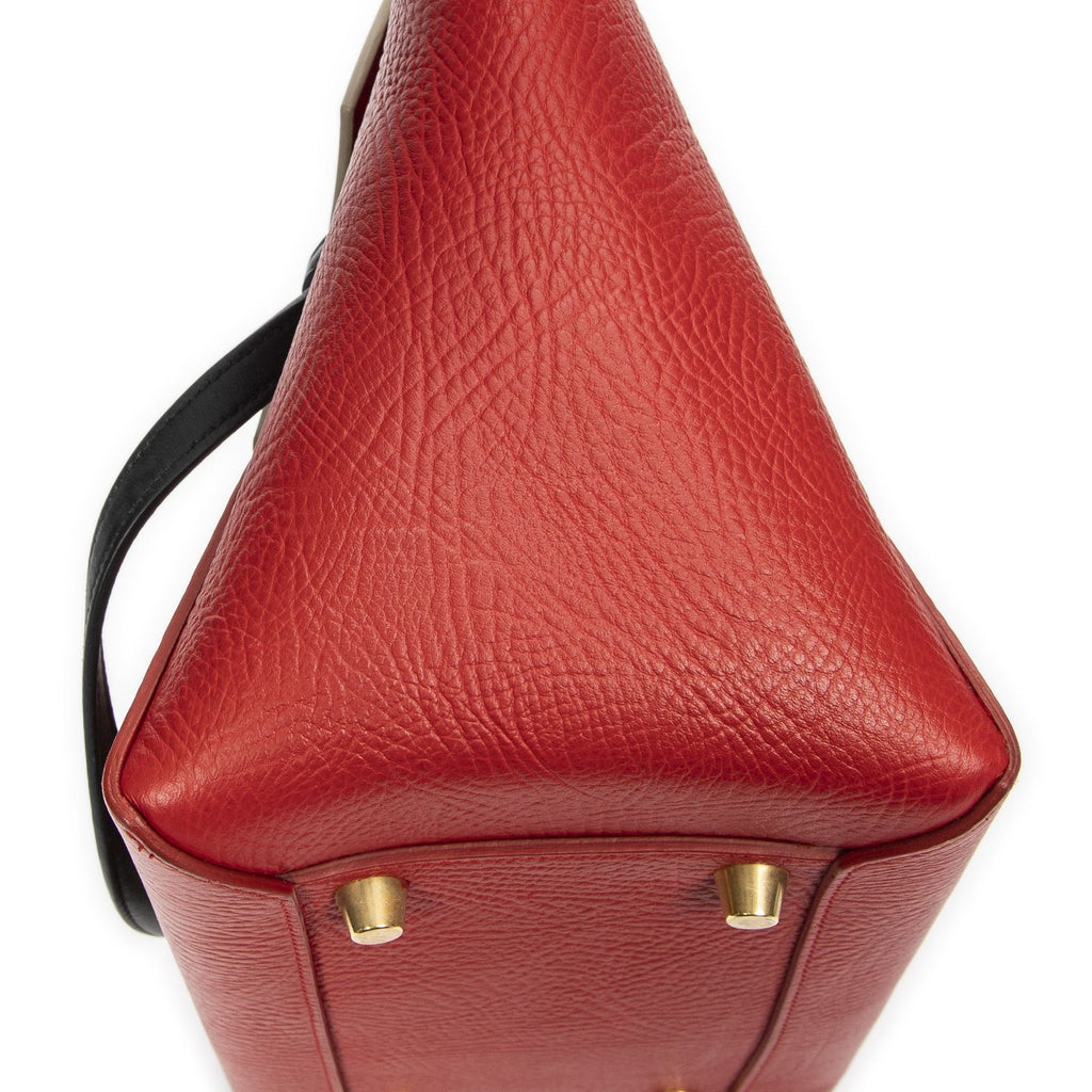 Celine Mini Tricolor Belt Bag Red Black Ivory Grain Calf Leather — view 8
