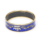 Hermes Enamel Bangle Blue Plating Bracelet — view 3