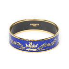 Hermes Enamel Bangle Blue Plating Bracelet — view 2