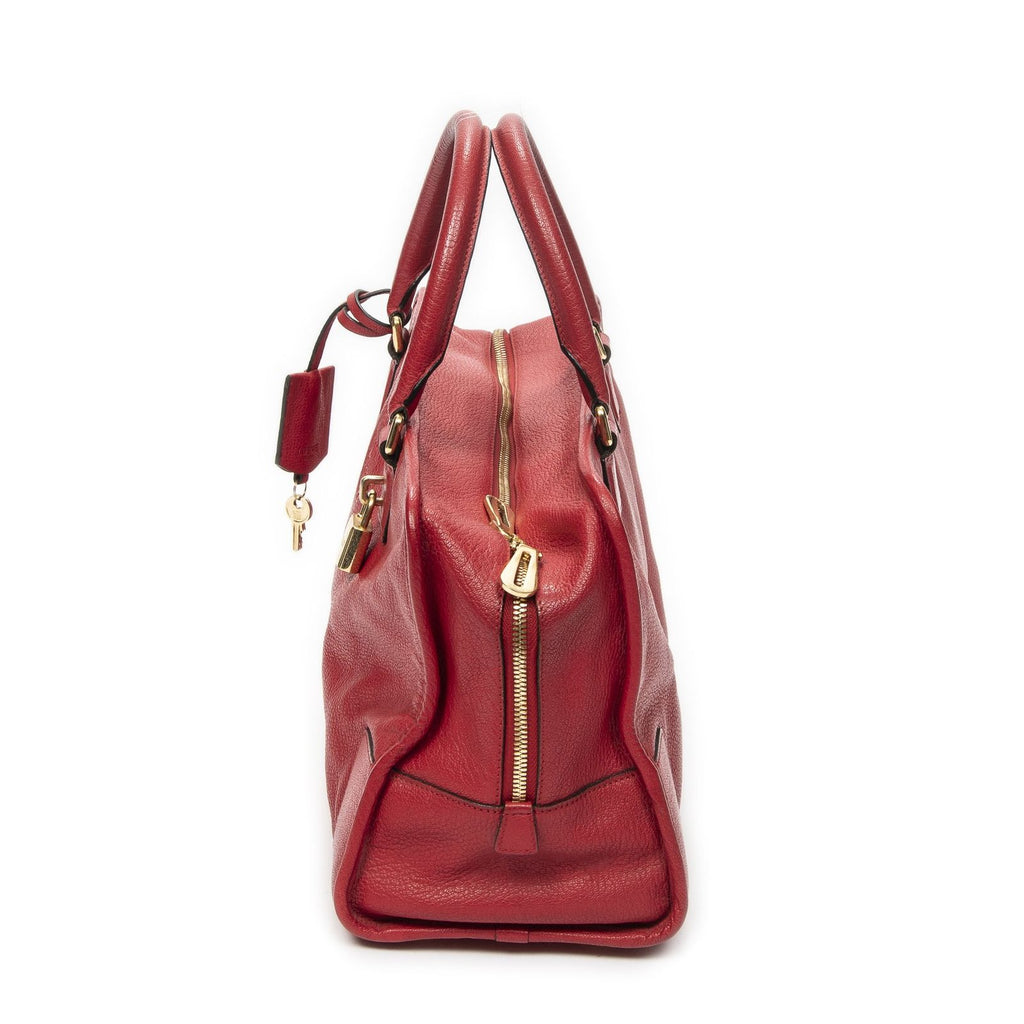 Loewe Amazona Red Grain Calf Leather Handbag — view 3