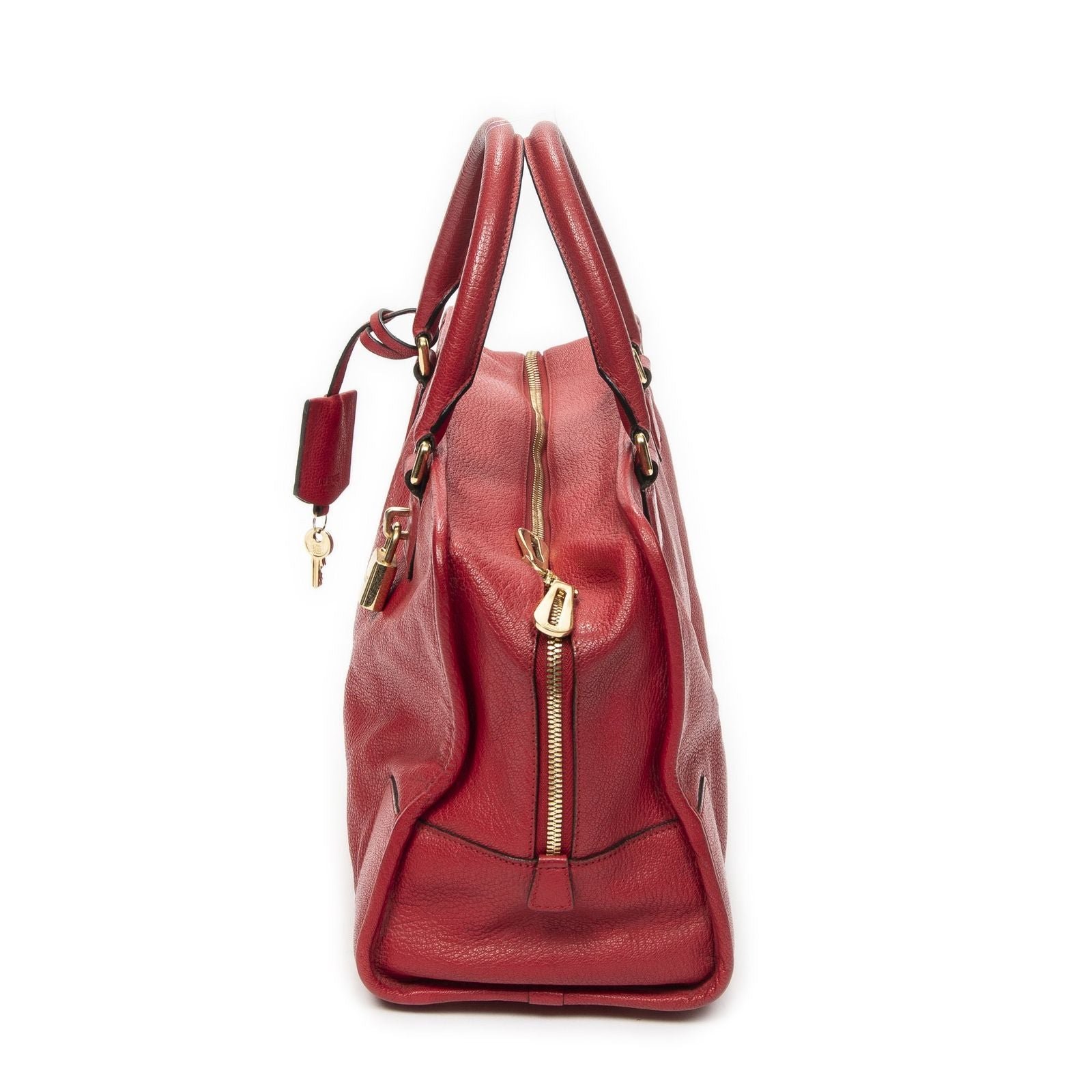 Loewe Amazona Red Grain Calf Leather Handbag — view 3