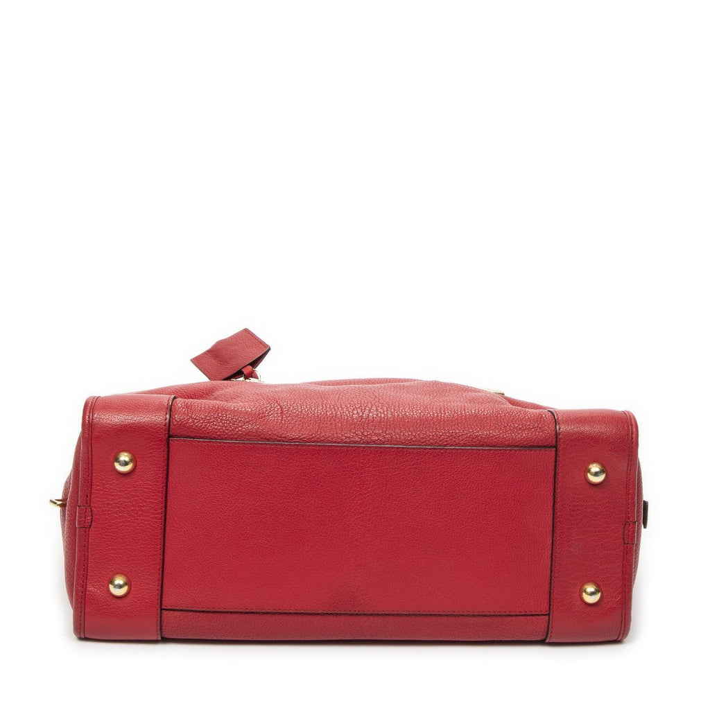 Loewe Amazona Red Grain Calf Leather Handbag — view 6