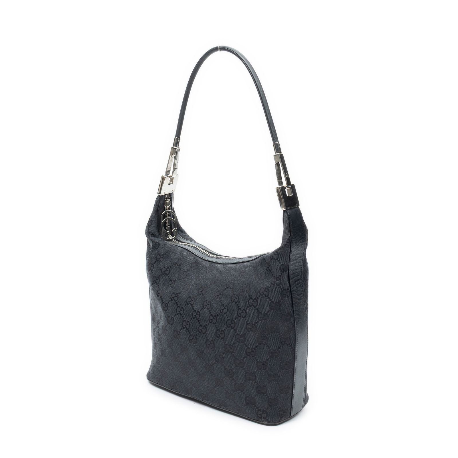 Gucci Zip Hobo Black GG Canvas — view 2