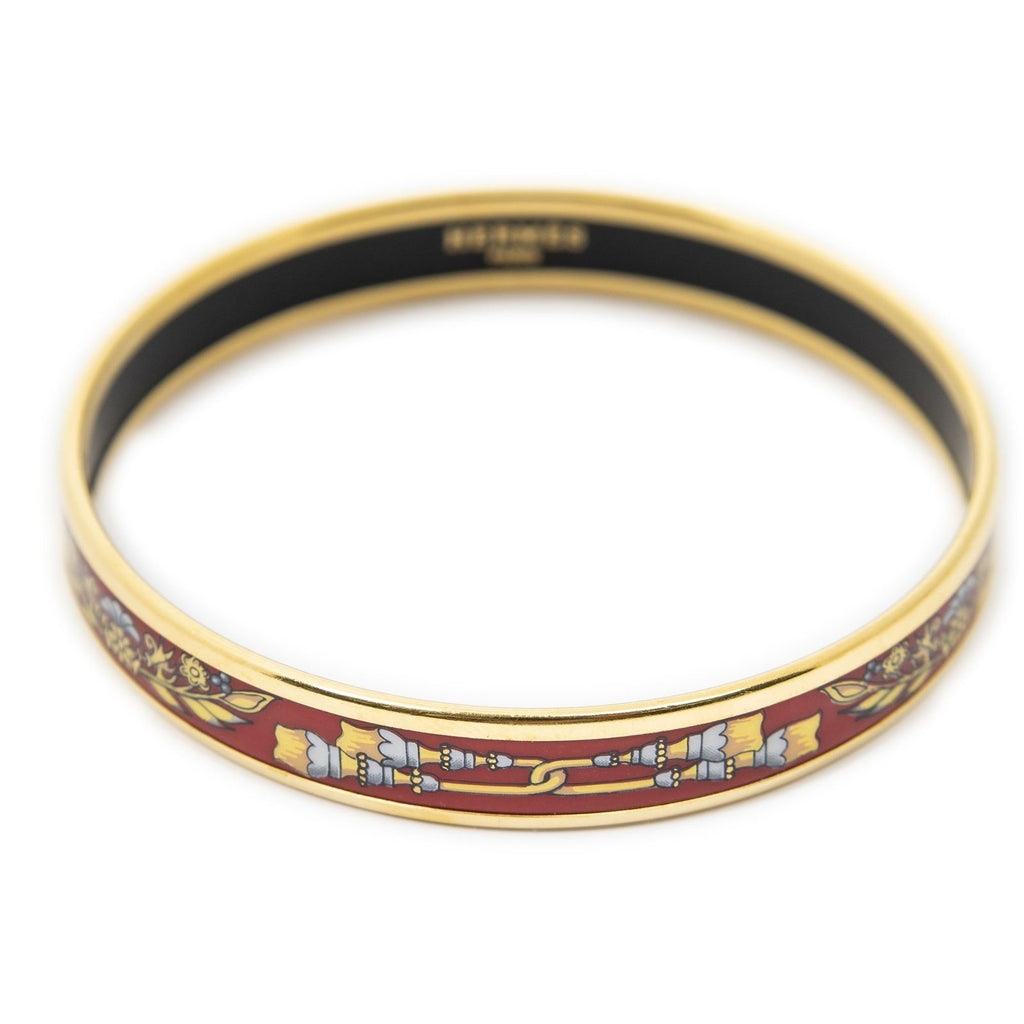 Hermes Enamel Bangle Red Tassel Motifa Bracelet — view 2