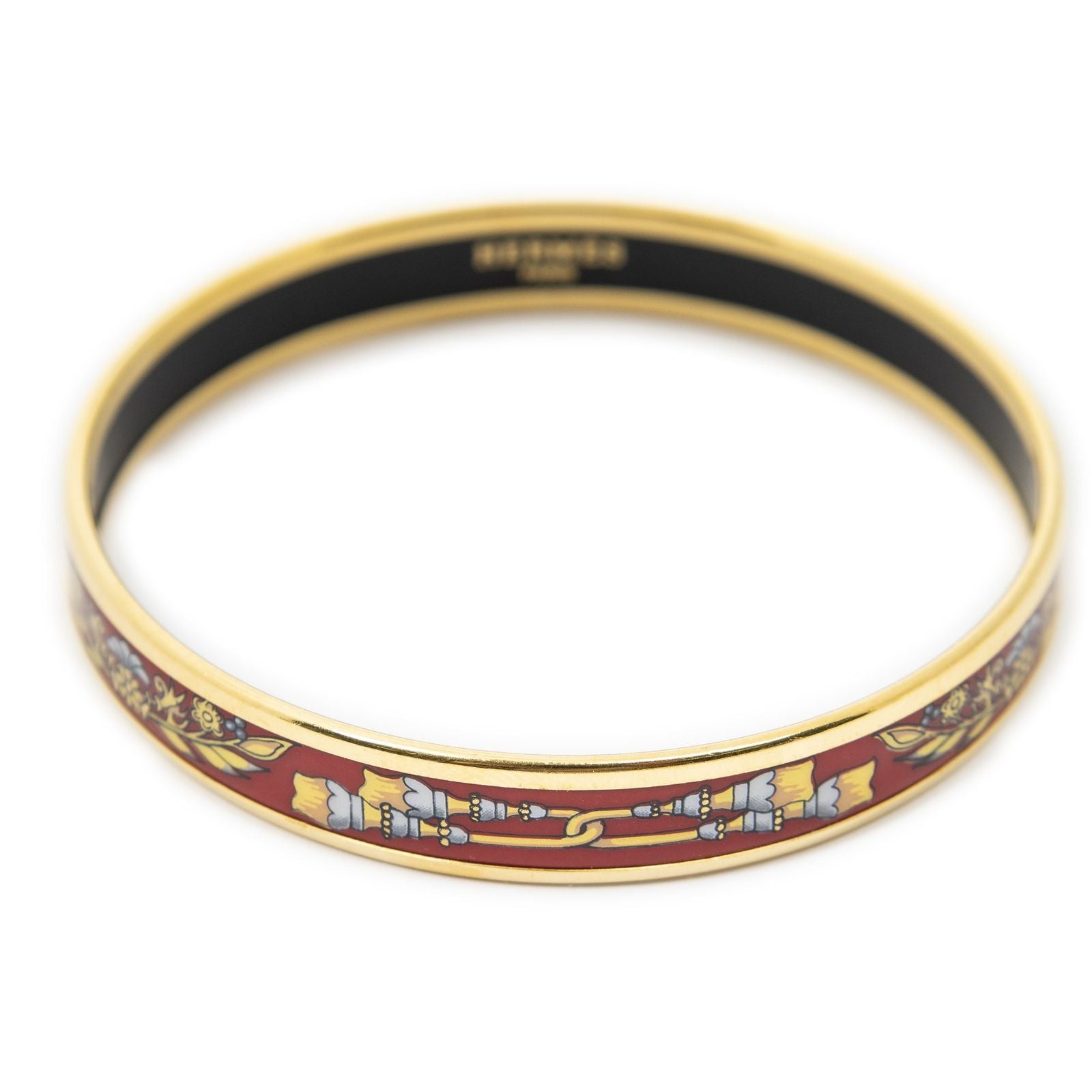 Hermes Enamel Bangle Red Tassel Motifa Bracelet — view 2