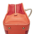 Loewe Amazona Red Orange White Grain Calf Leather Handbag — view 8
