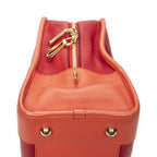 Loewe Amazona Red Orange White Grain Calf Leather Handbag — view 7