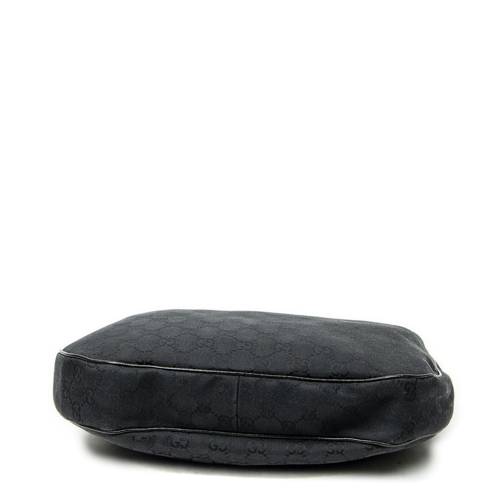Gucci Round Zip Messenger Black GG Canvas — view 6