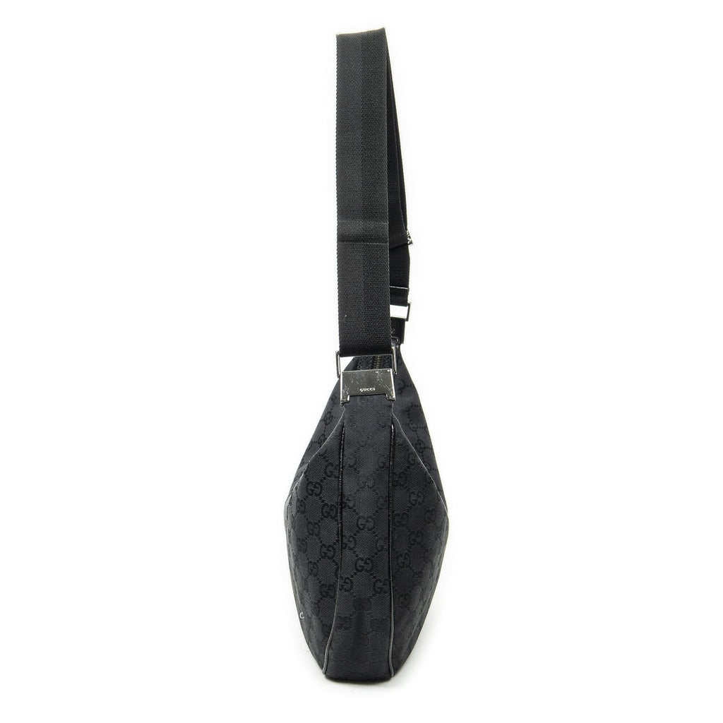 Gucci Round Zip Messenger Black GG Canvas — view 4