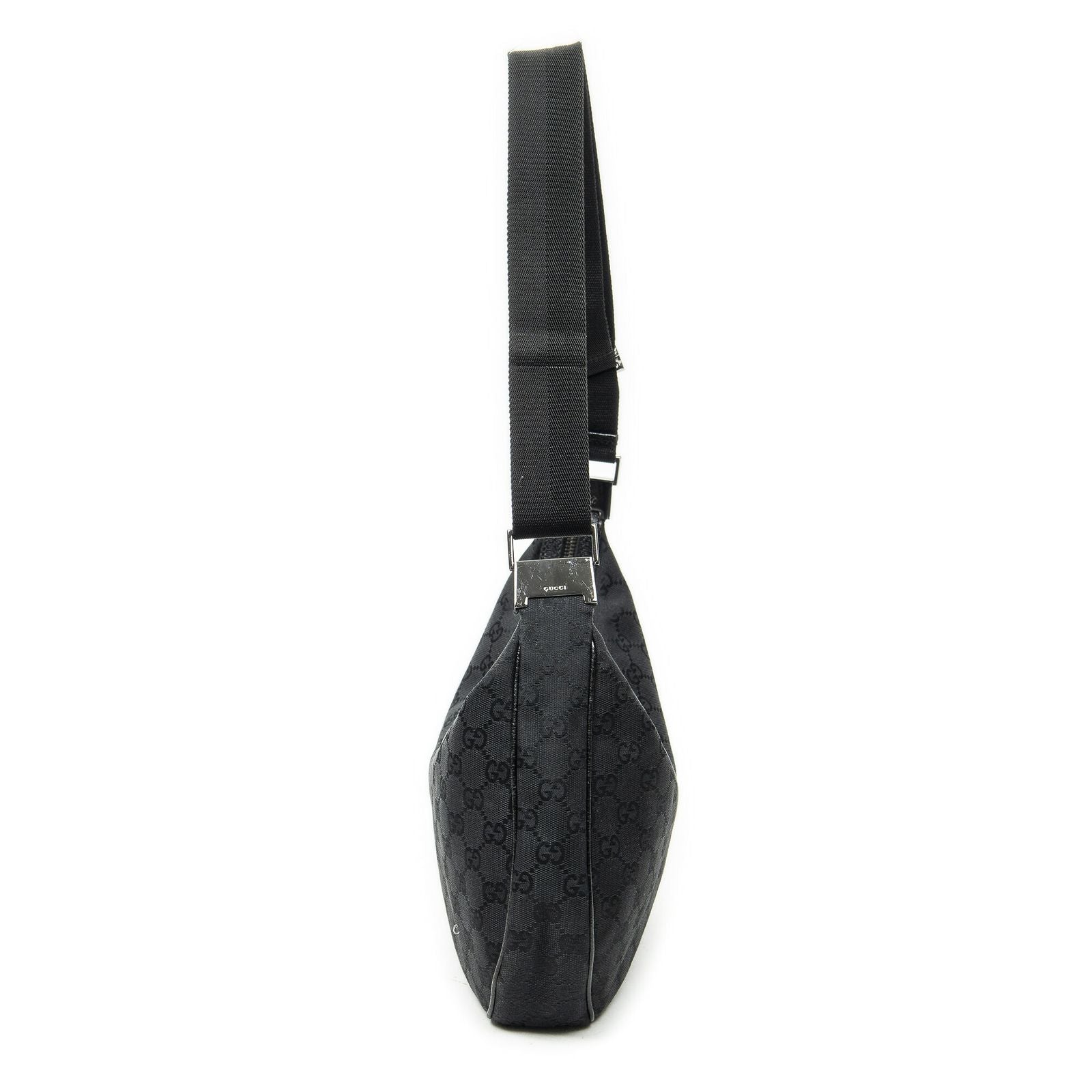 Gucci Round Zip Messenger Black GG Canvas — view 4