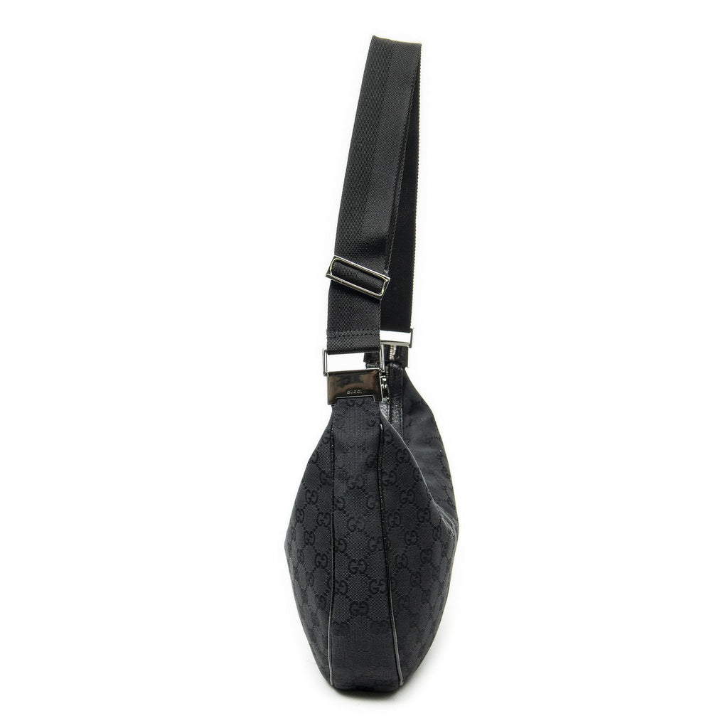 Gucci Round Zip Messenger Black GG Canvas — view 3