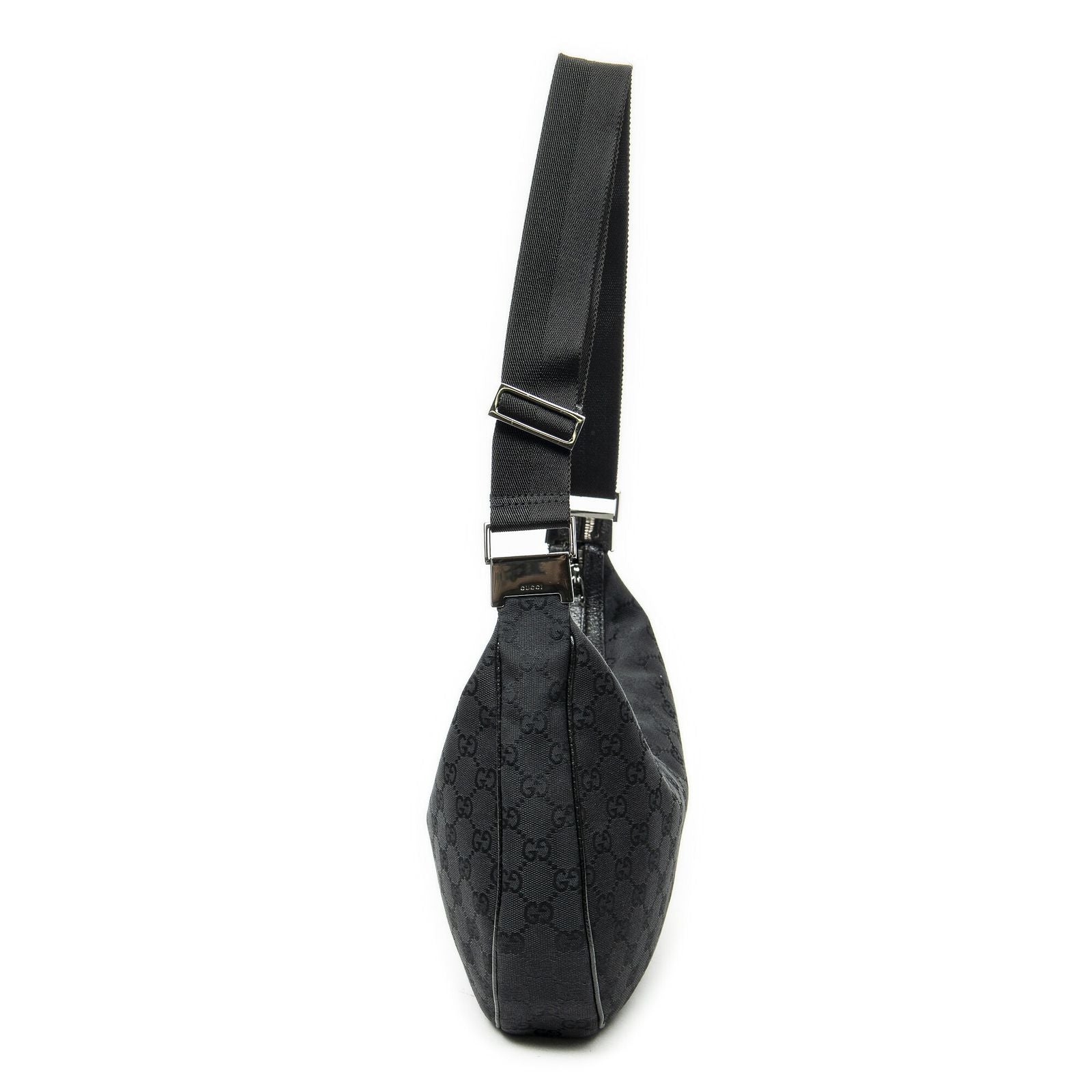 Gucci Round Zip Messenger Black GG Canvas — view 3