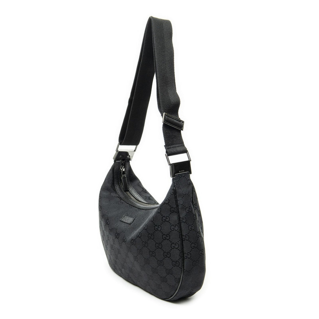 Gucci Round Zip Messenger Black GG Canvas — view 2