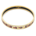 Hermes Enamel Bangle Red Gold Ribbon Motifa Bracelet — view 2