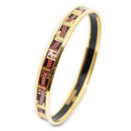 Hermes Enamel Bangle Red Gold Ribbon Motifa Bracelet