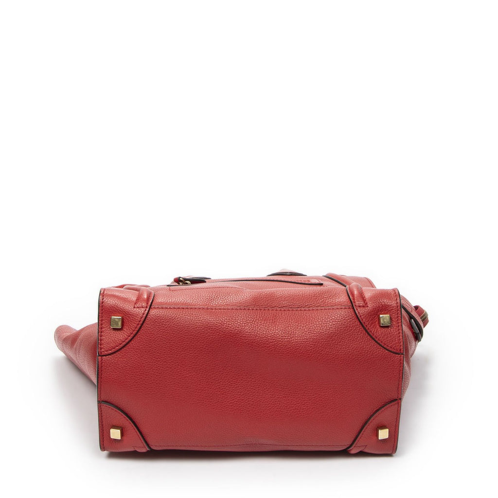 Celine Mini Luggage Red Grain Calf Skin Leather — view 6