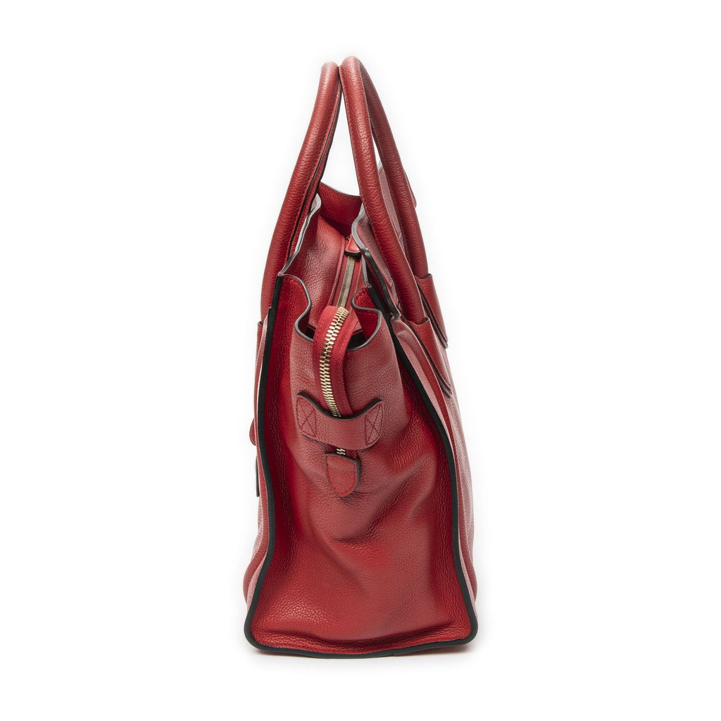 Celine Mini Luggage Red Grain Calf Skin Leather — view 3