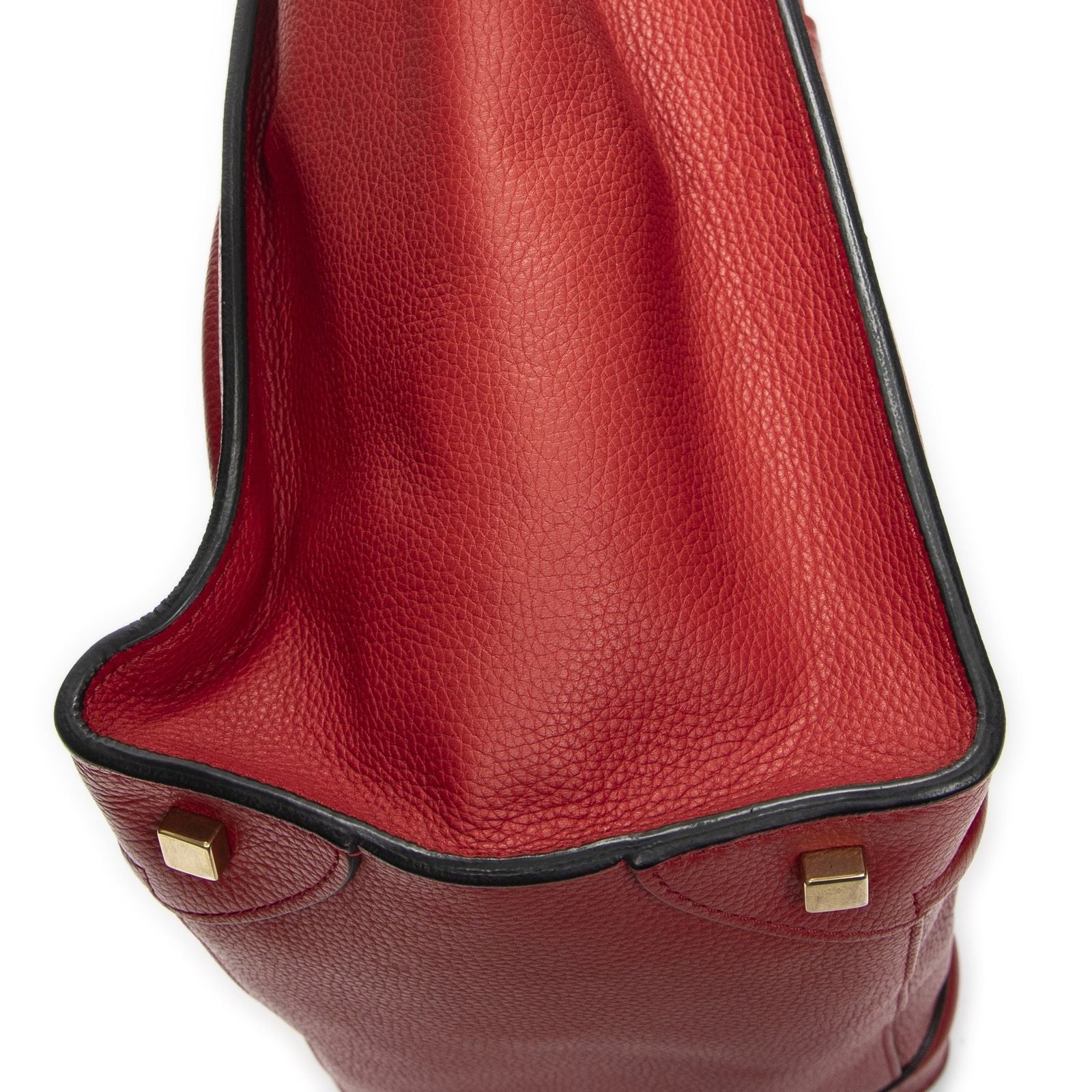 Celine Mini Luggage Red Grain Calf Skin Leather — view 7
