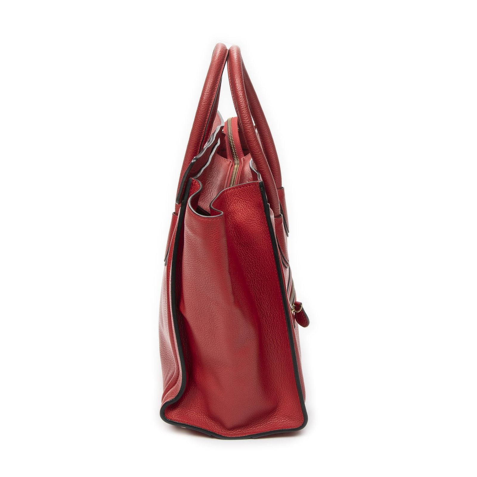 Celine Mini Luggage Red Grain Calf Skin Leather — view 4